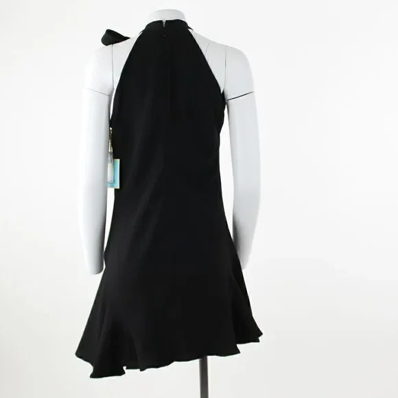 CeCe Tie Neck Sleeveless Dress in Rich Black - Picture 3 of 5